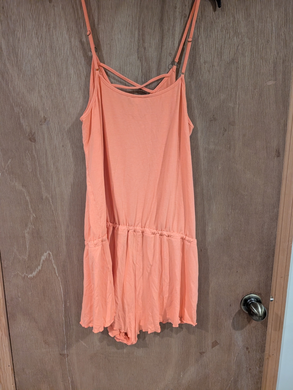 California Waves Peach Spaghetti-Strap One Piece Romper
